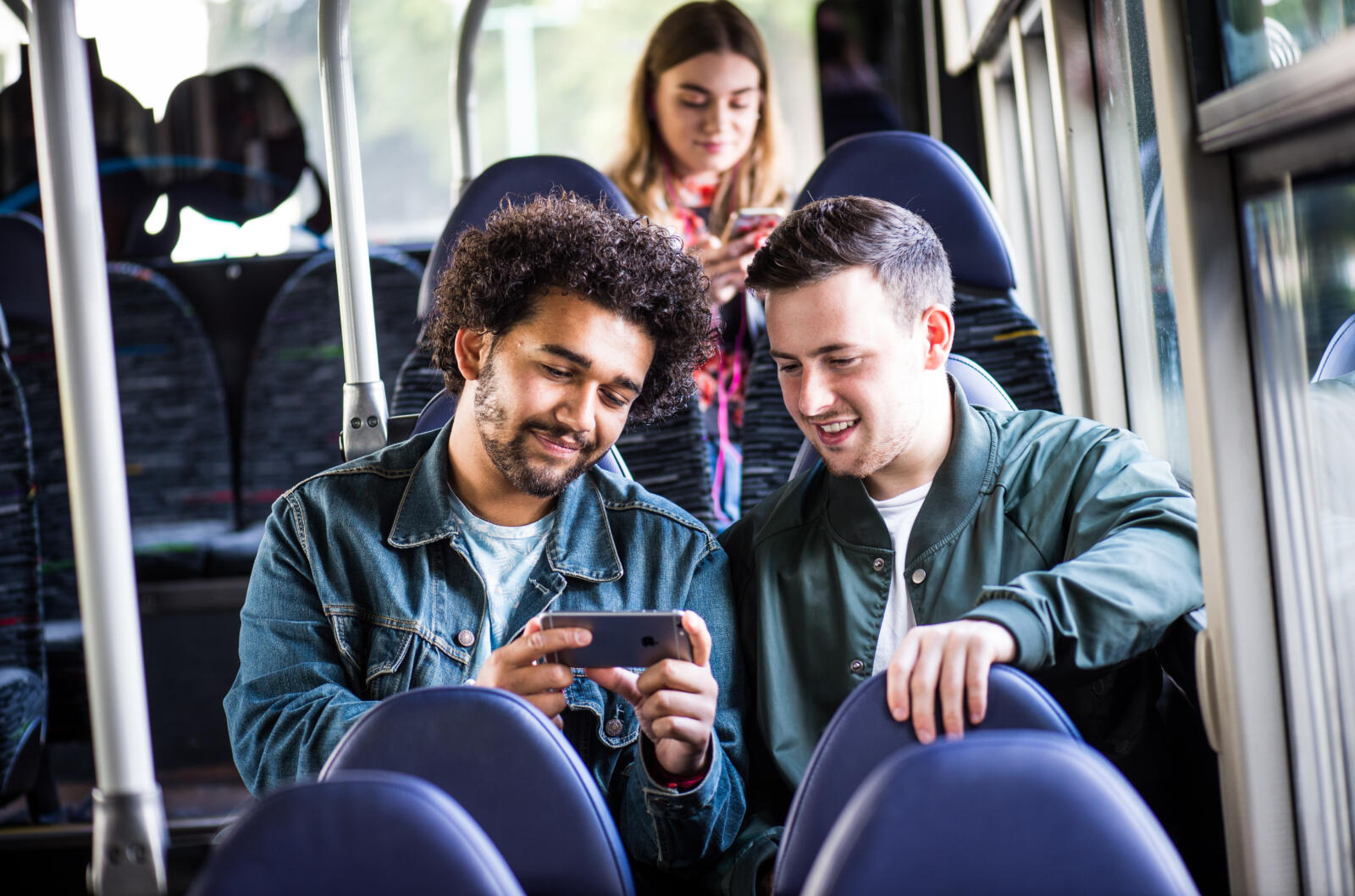 Two men on a bus